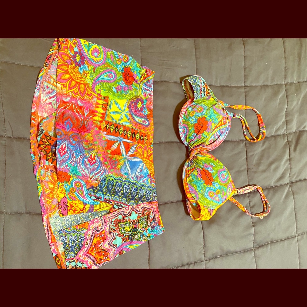 Bikini top with skirt bottom